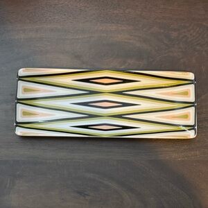 NWT CB2 Dash Geometric Patterned Small Rectangular Tray / Platter Crate&Barrel